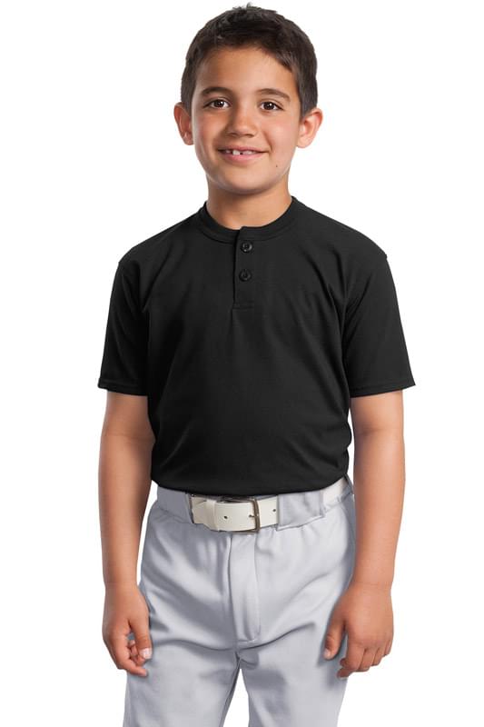 Sport-Tek &#174;  Youth Short Sleeve Henley. YT210