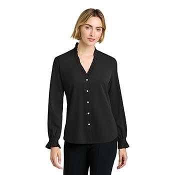 Brooks Brothers ®  Women's Long Sleeve Ruffle Collar Blouse BB18011
