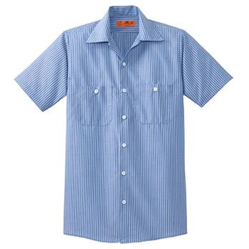 Red Kap &#174;  Long Size, Short Sleeve Striped Industrial Work Shirt. CS20LONG