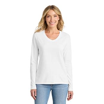 Port & Co   Women's Long Sleeve Fan Favorite V-Neck Tee. LPC450VLS