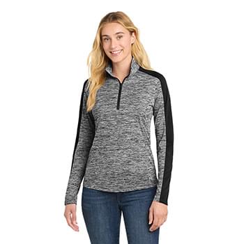 Sport-Tek ®  Women's PosiCharge ®  Electric Heather Colorblock 1/4-Zip Pullover. LST397