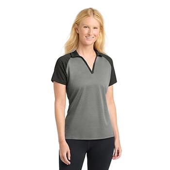 Sport-Tek  ®  Women's PosiCharge  ®  RacerMesh  ®  Raglan Heather Block Polo. LST641