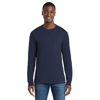 Port & Co &#153;  Long Sleeve Essential Pocket Tee.  PC61LSP