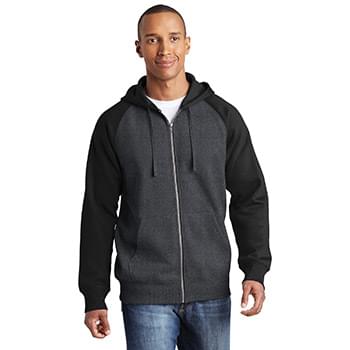 Sport-Tek &#174;  Raglan Colorblock Full-Zip Hooded Fleece Jacket.  ST269